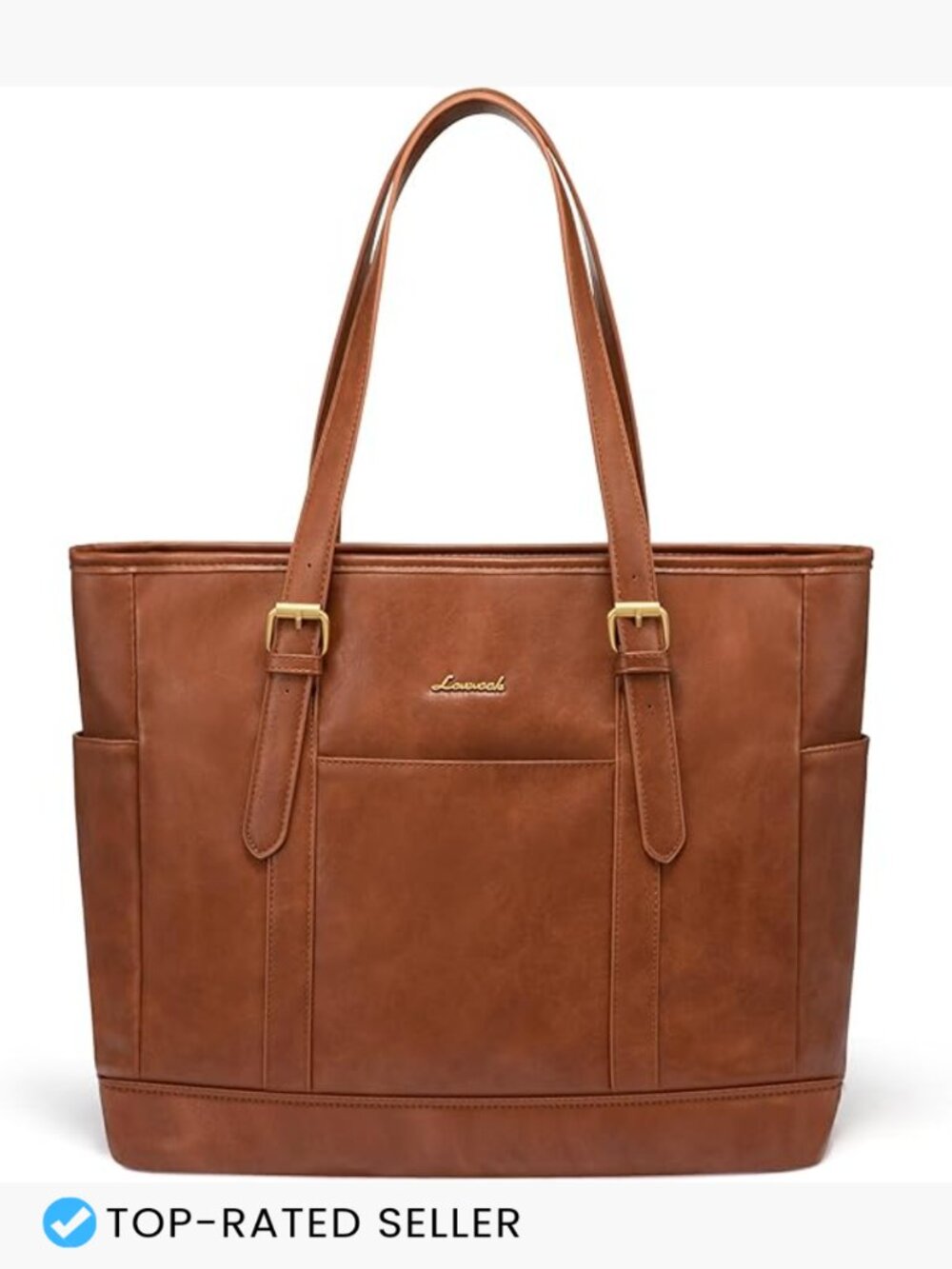 Vintage Leather Laptop Tote Bag Women Office Work Briefcase Shoulder Travel